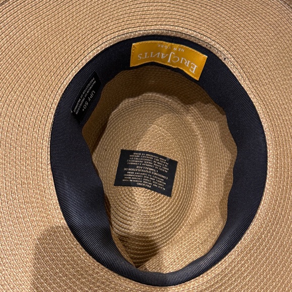 Eric Javits Tan and Black Wide-Brim Hat - Picture 7 of 8